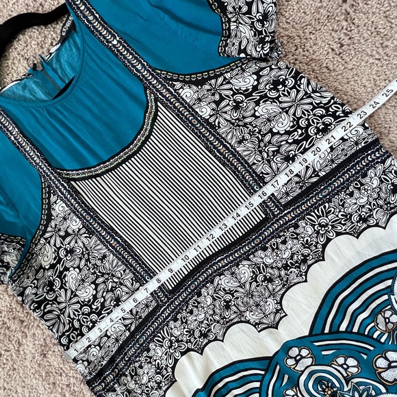 Express Turquoise Colorful Shift Straight Dress - Picture 7 of 8